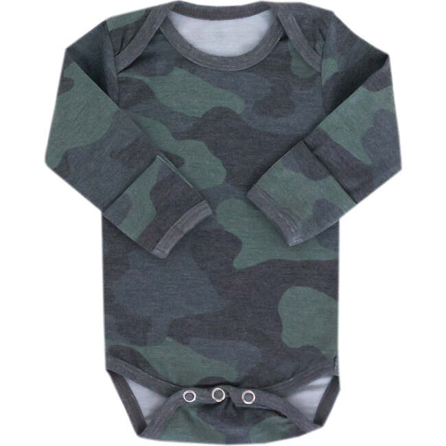 Ultra Soft Long Sleeve Overlap Shoulders Bodysuit, Hunter