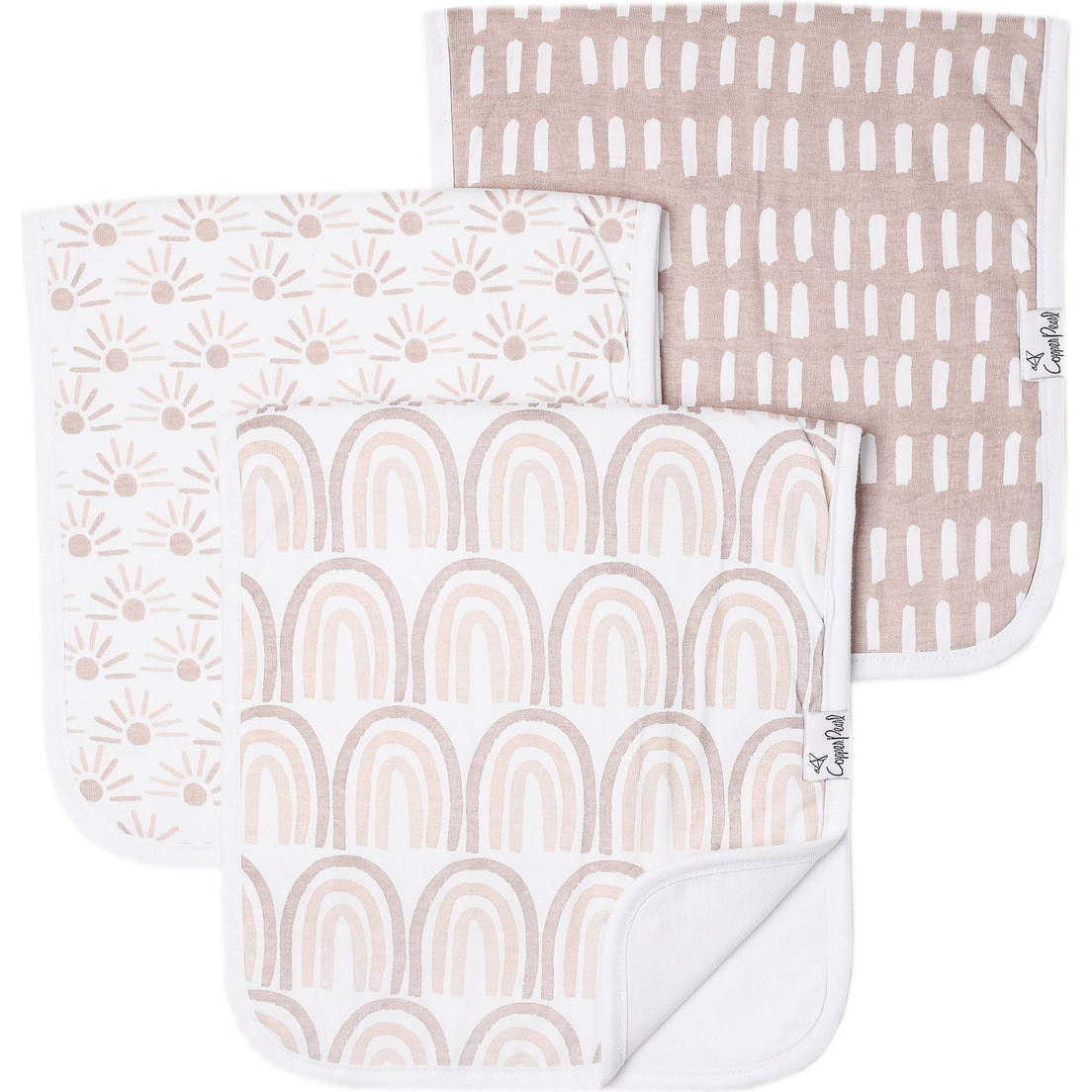 Premium Cotton Fleece Burp Cloth Set, Bliss - Burp Cloths - 1
