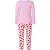 Striped Heart Print Jersey Top & Legging Set, Pink - Mixed Apparel Set - 2