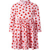 Striped Heart Print Peter Pan Collar Jersey Dress, Pink - Dresses - 1 - thumbnail