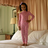 Scatter Heart Print Long Sleeve Jersey Pajama Set, Purple - Pajamas - 3