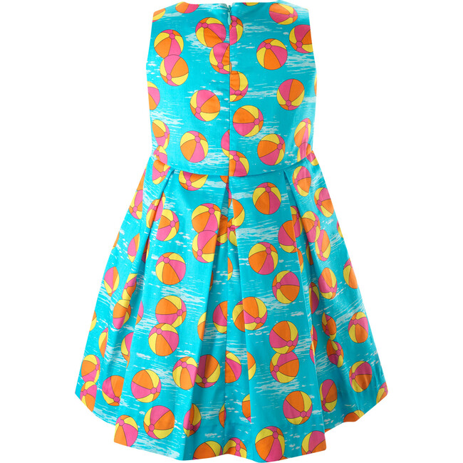Pool Play Print Sleeveless Pleated Skirt Sundress, Blue - Dresses - 2