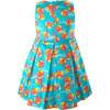 Pool Play Print Sleeveless Pleated Skirt Sundress, Blue - Dresses - 2