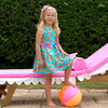 Pool Play Print Sleeveless Pleated Skirt Sundress, Blue - Dresses - 3