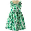 Palm Tree Print Cotton Ruffle Bow Strap Sundress, Green - Dresses - 1 - thumbnail