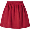 Heart Pocket Elastic Waist Babycord Pull-On Skirt, Red - Skirts - 2