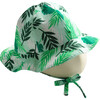 Girls Palm Tree Print Cotton Sun Hat, Green - Hats - 1 - thumbnail
