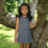 Breton Striped Ruffle Shoulder Tennis Skirt Dress, Navy - Dresses - 3