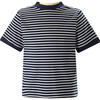 Breton Crew Neck Short Sleeve T-Shirt, Navy - T-Shirts - 1 - thumbnail