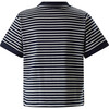 Breton Crew Neck Short Sleeve T-Shirt, Navy - T-Shirts - 2