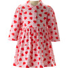 Babys Striped Heart Print Peter Pan Collar Jersey Dress, Pink - Dresses - 1 - thumbnail