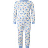 Bear Hearts Print Long Sleeve Jersey Pajamas Set, Blue - Pajamas - 1 - thumbnail