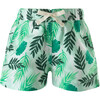 Babys Palm Tree Print Elastic Waist Drawstring Swim Trunks, Green - Swim Trunks - 1 - thumbnail