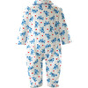 Babys Bear Hearts Print Peter Pan Collar Footed Onesie, Blue - Footie Pajamas - 2