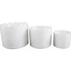 Scallop Wild Flower Ceramic Pot, Ivory (Set Of 3) - Accents - 1 - thumbnail