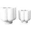 6.5-Inch D & 5.25-Inch D Ceramic Flower Planter, Gloss White (Set Of 2) - Accents - 1 - thumbnail