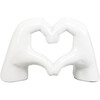 7.5-Inch L White Ceramic Heart Hand, Gloss White - Accents - 1 - thumbnail