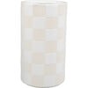 H 8.5-Inch Checker Ceramic Vase 4.875X4.875X8.5, Beige - Accents - 1 - thumbnail