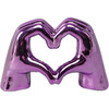 L 7.5-Inch Ceramic Heart Hand, Metalic Pink - Accents - 1 - thumbnail