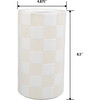 H 8.5-Inch Checker Ceramic Vase 4.875X4.875X8.5, Beige - Accents - 2