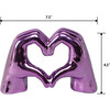 L 7.5-Inch Ceramic Heart Hand, Metalic Pink - Accents - 2