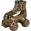 H 7.3-Inch Ceramic Roller Skates Vase, Gold - Accents - 1 - thumbnail