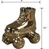 H 7.3-Inch Ceramic Roller Skates Vase, Gold - Accents - 2