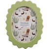 5X7 Oval Scallop Edge Ceramic Frame, Green - Accents - 1 - thumbnail