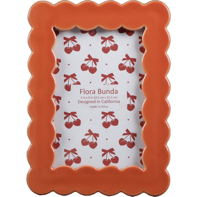 4X6 Scallop Edge Ceramic Frame, Red