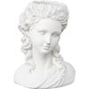 H 10.75-Inch Girl With Curly Hair Cement Planter, White - Accents - 1 - thumbnail