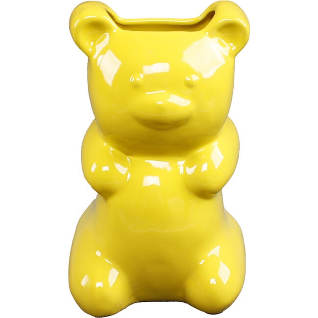 H 6.75-Inch Ceramic Gummy Bear Vase 4.25X3.25X6.75, Yellow - Accents - 3