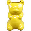 H 6.75-Inch Ceramic Gummy Bear Vase 4.25X3.25X6.75, Yellow - Accents - 3