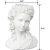 H 10.75-Inch Girl With Curly Hair Cement Planter, White - Accents - 2