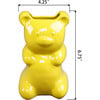 H 6.75-Inch Ceramic Gummy Bear Vase 4.25X3.25X6.75, Yellow - Accents - 4