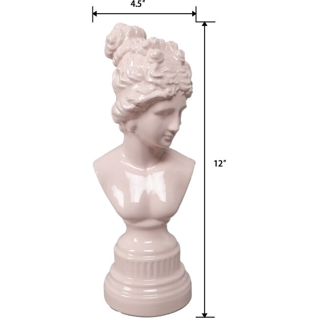 H 12-Inch Ceramic Greecian, Pink - Accents - 2