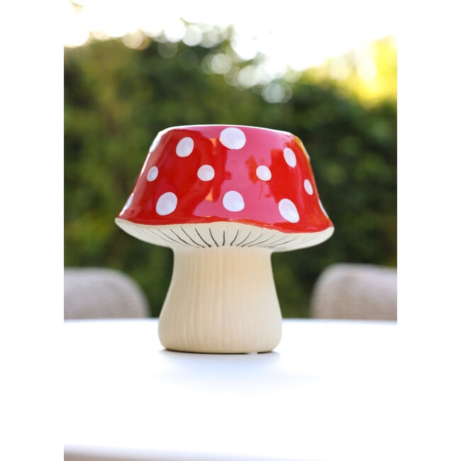 D 7-Inch Ceramic Mushroom Pot, Red - Accents - 4