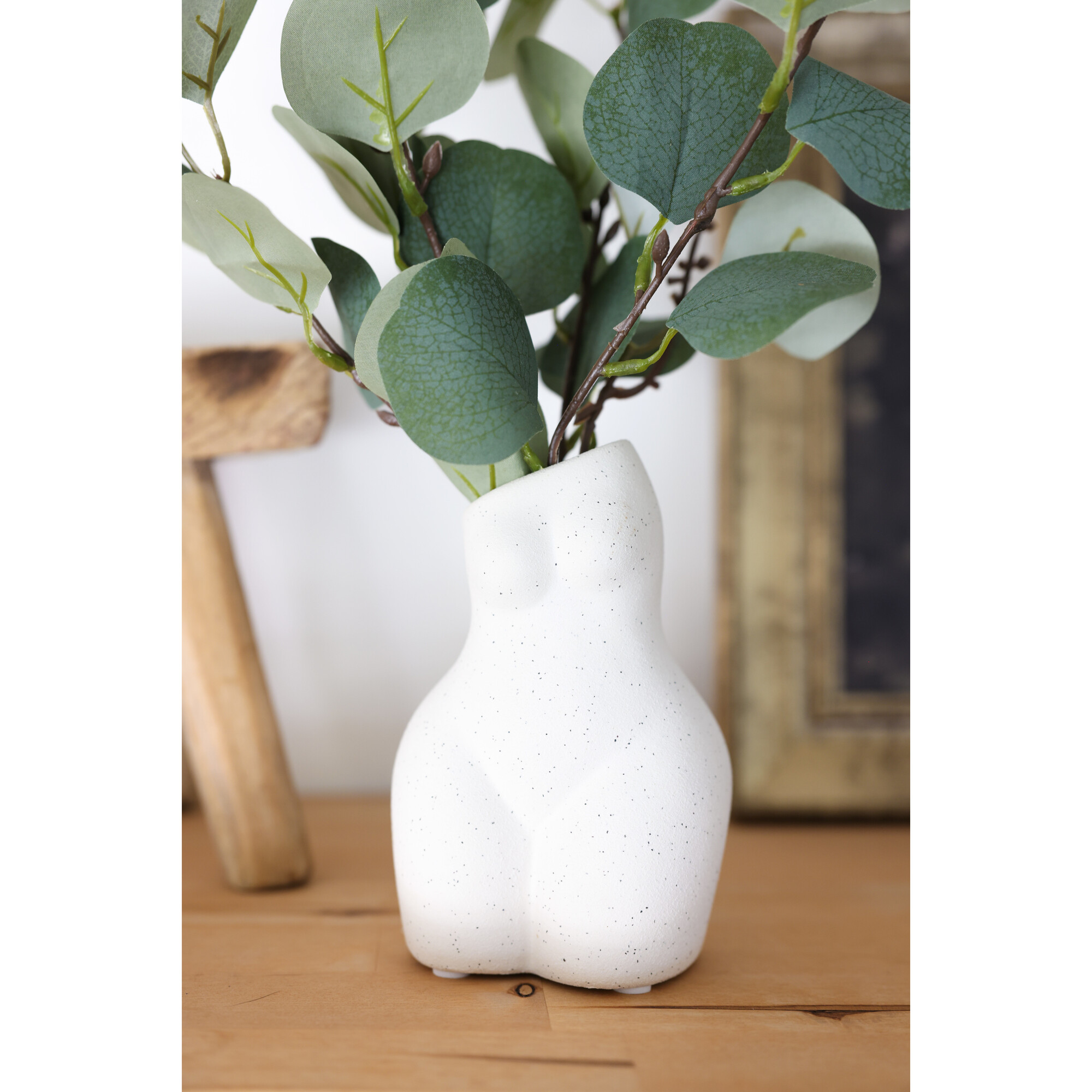 H 14-Inch Dollar In 5.5-Inch Ceramic Vase 3.5X3X5.5, Silver - Accents - 1