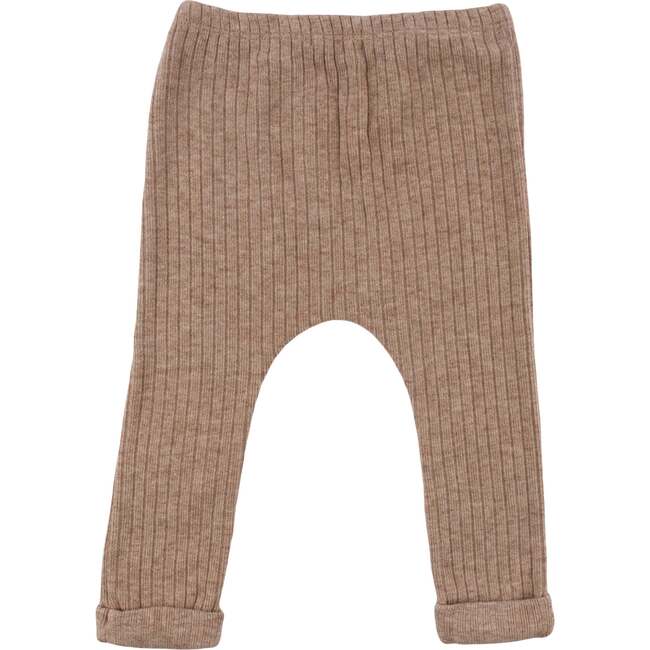 Wide Rib Fuzzy Sweater Knit Patch Pant, Mushroom Heather - Pants - 2