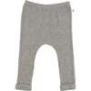 Wide Rib Fuzzy Sweater Knit Patch Pant, Heather Gray - Pants - 1 - thumbnail