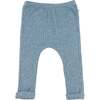 Wide Rib Fuzzy Sweater Knit Patch Pant, Denim Heather - Pants - 1 - thumbnail