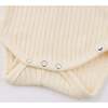 Wide Rib Fuzzy Sweater Knit Ruffle Neck Onesie, Vanilla - Onesies - 4