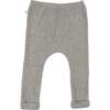 Wide Rib Fuzzy Sweater Knit Patch Pant, Heather Gray - Pants - 4