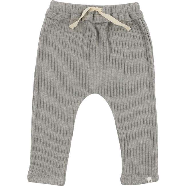 Wide Rib Fuzzy Sweater Knit Brooklyn Jogger, Heather Gray