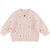 Scandi Flower Cardigan, Baby Pink - Cardigans - 1 - thumbnail