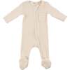 Mini Stripe Zipper Footie with Pocket, Vanilla - Footie Pajamas - 1 - thumbnail