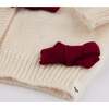 Scandi Cardigan with Berry Red Bows, Cream - Cardigans - 4