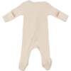 Mini Stripe Zipper Footie with Pocket, Vanilla - Footie Pajamas - 3