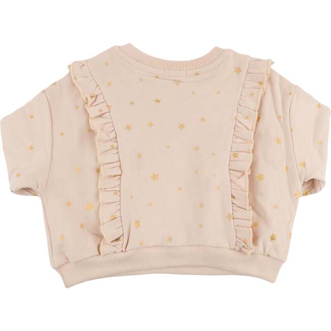 Mini Stars Gold Foil Millie Ruffle Boxy, Pale Pink - Sweatshirts - 2