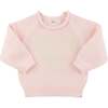 Cream Heart Crew Neck Sweater, Baby Pink - Sweaters - 1 - thumbnail