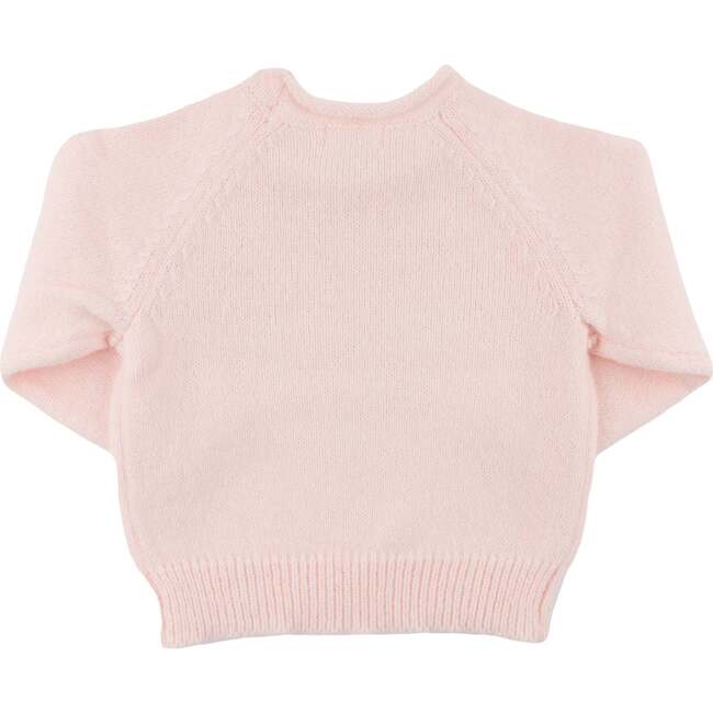 Cream Heart Crew Neck Sweater, Baby Pink - Sweaters - 2